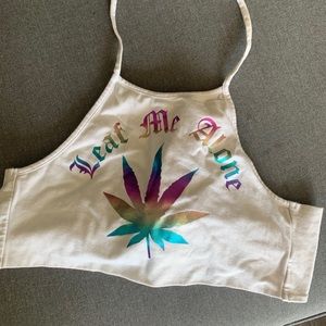 Small Weed Halter Crop Top
